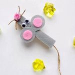Мышка из фетра и прищепки